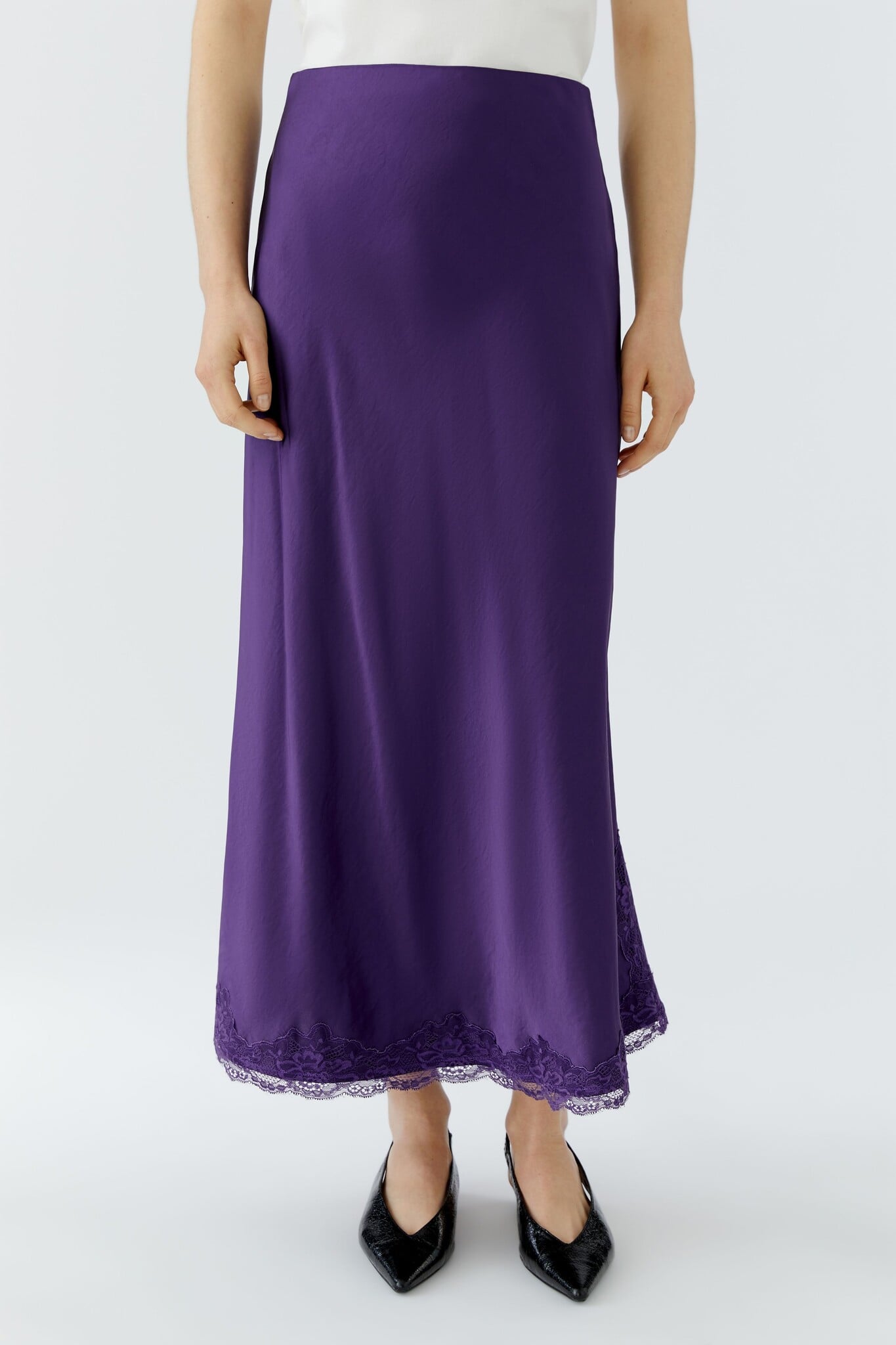 Satin Maxi Skirt - Purple