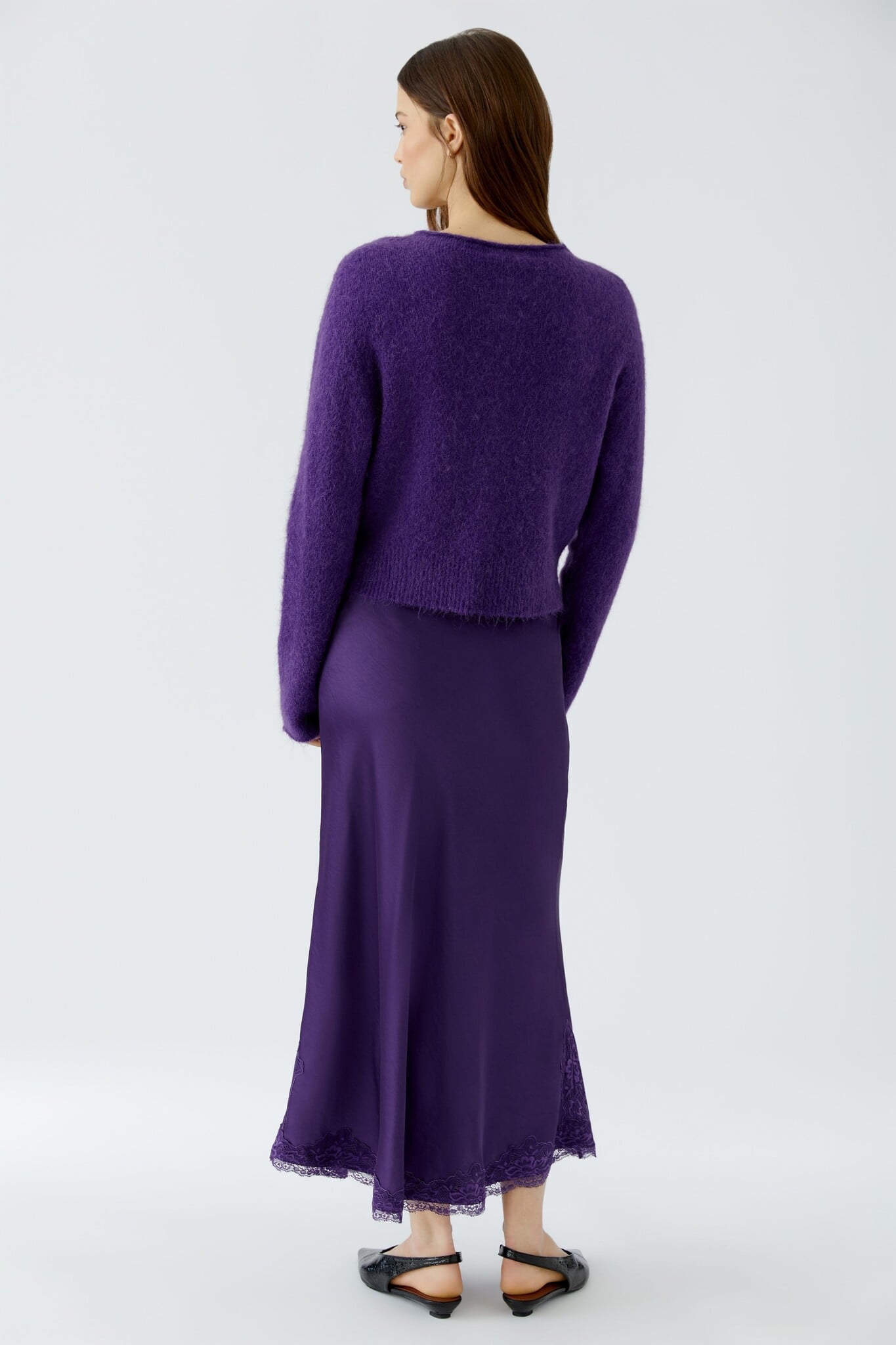 Satin Maxi Skirt - Purple