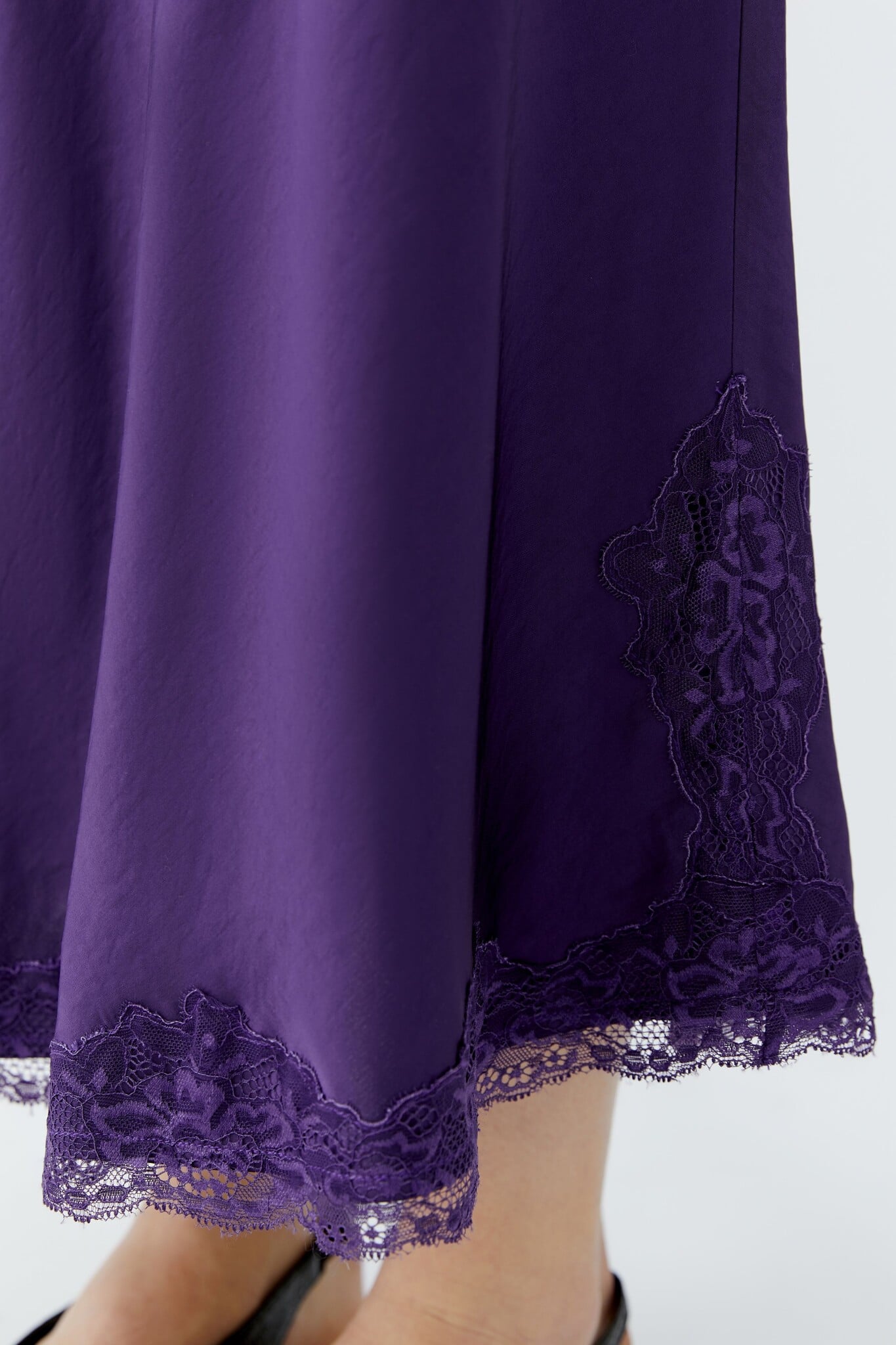 Satin Maxi Skirt - Purple