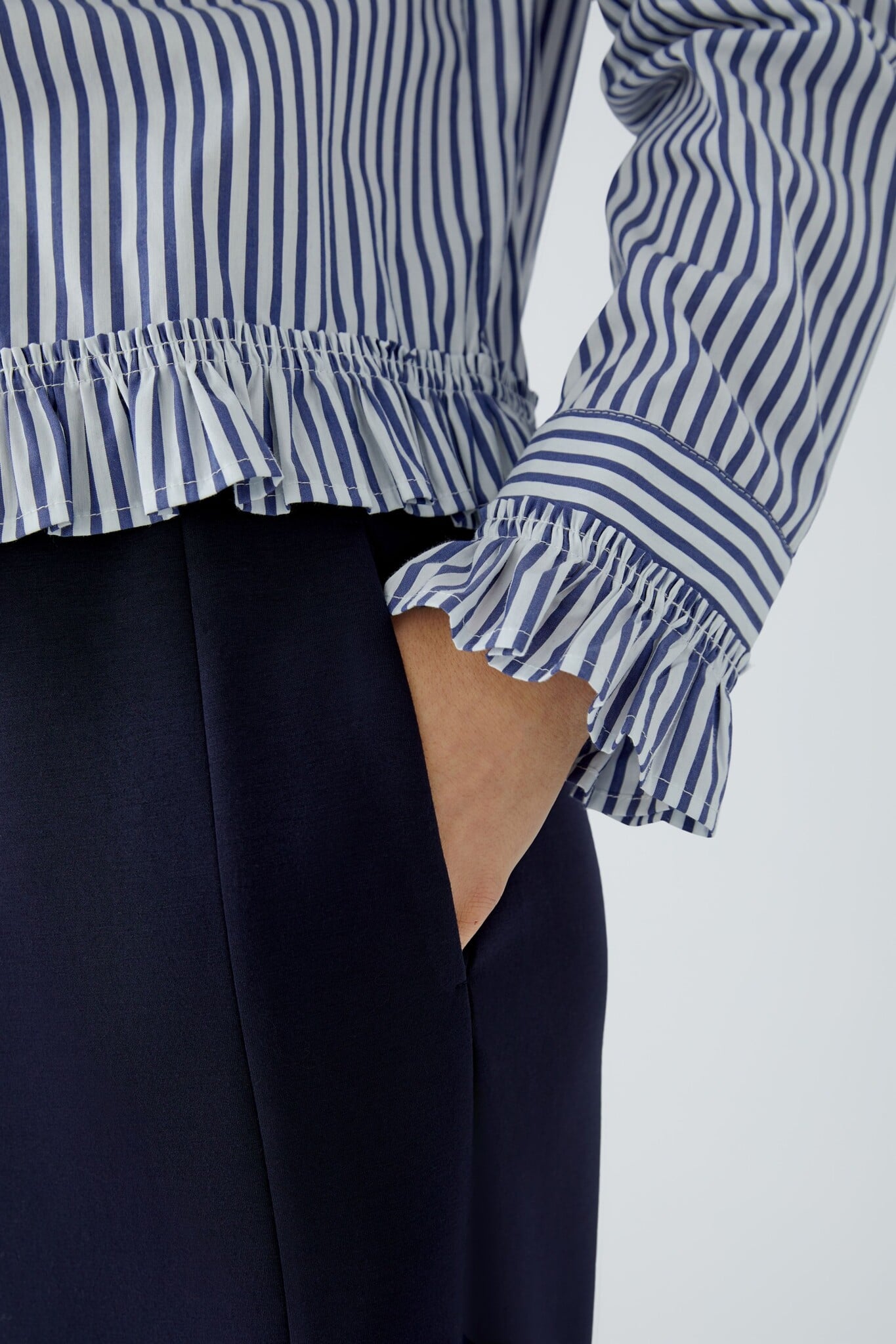 Striped Blouse - Navy