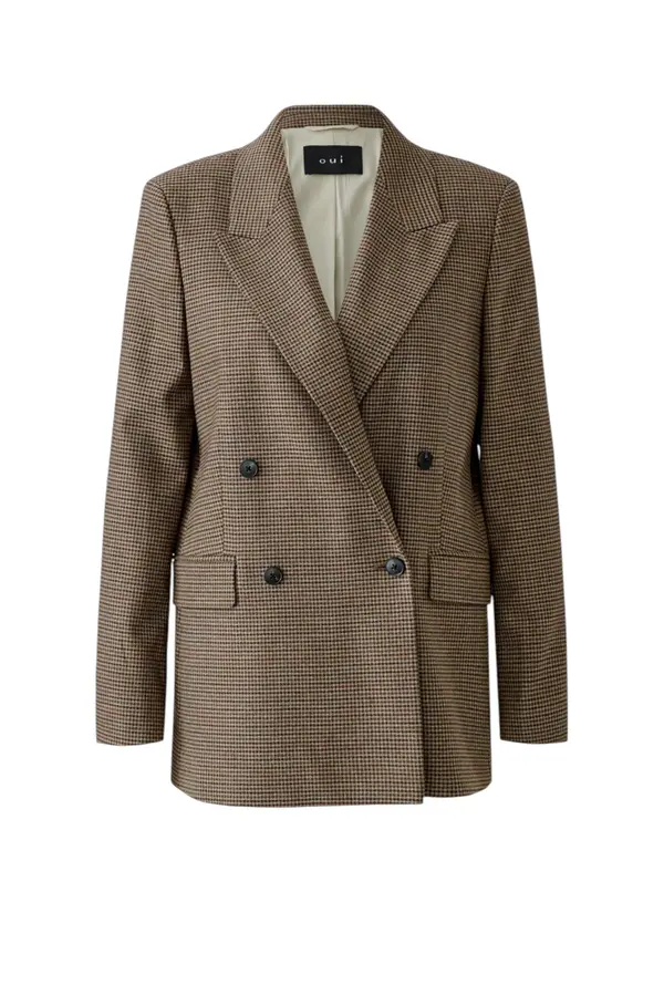 Checked Blazer - Brown
