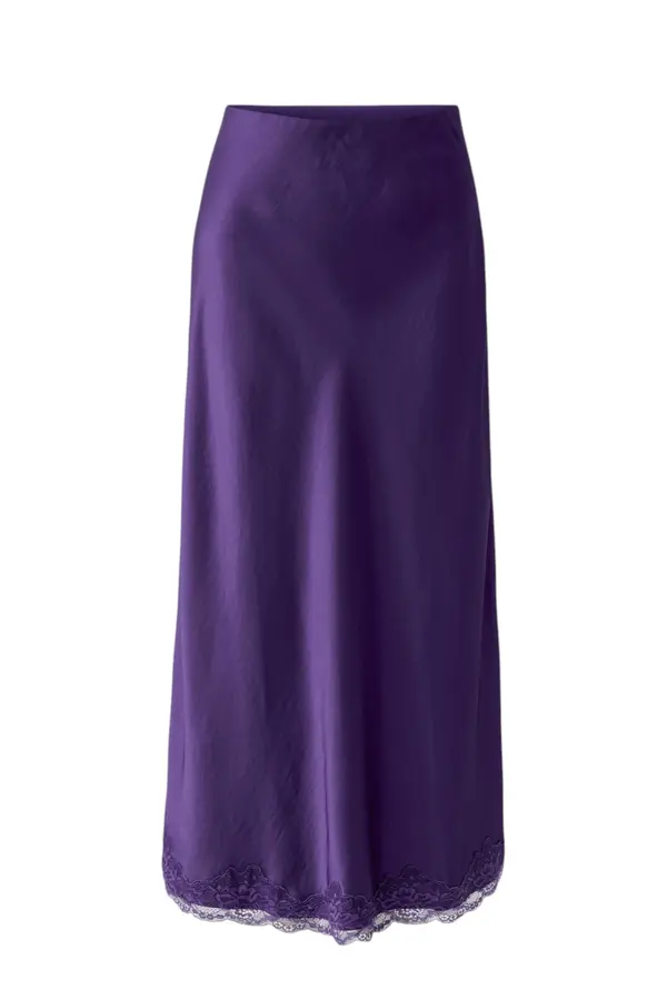 Satin Maxi Skirt - Purple
