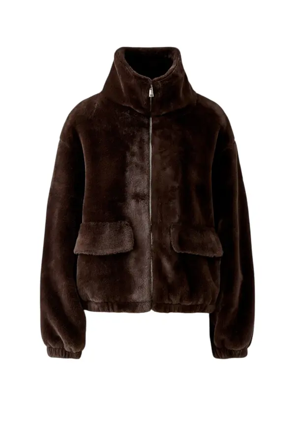 Faux Fur Coat - Brown