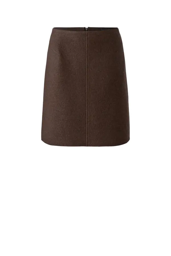 Wool Mini Skirt - Brown