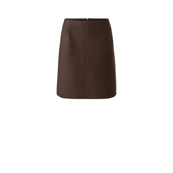 Wool Mini Skirt - Brown