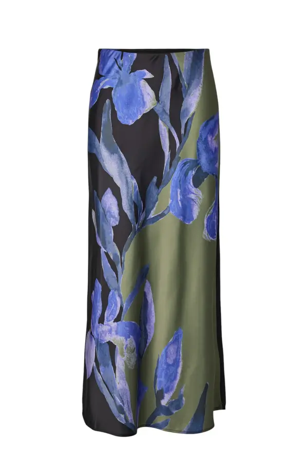 Pella Maxi Skirt S - Black Etira print