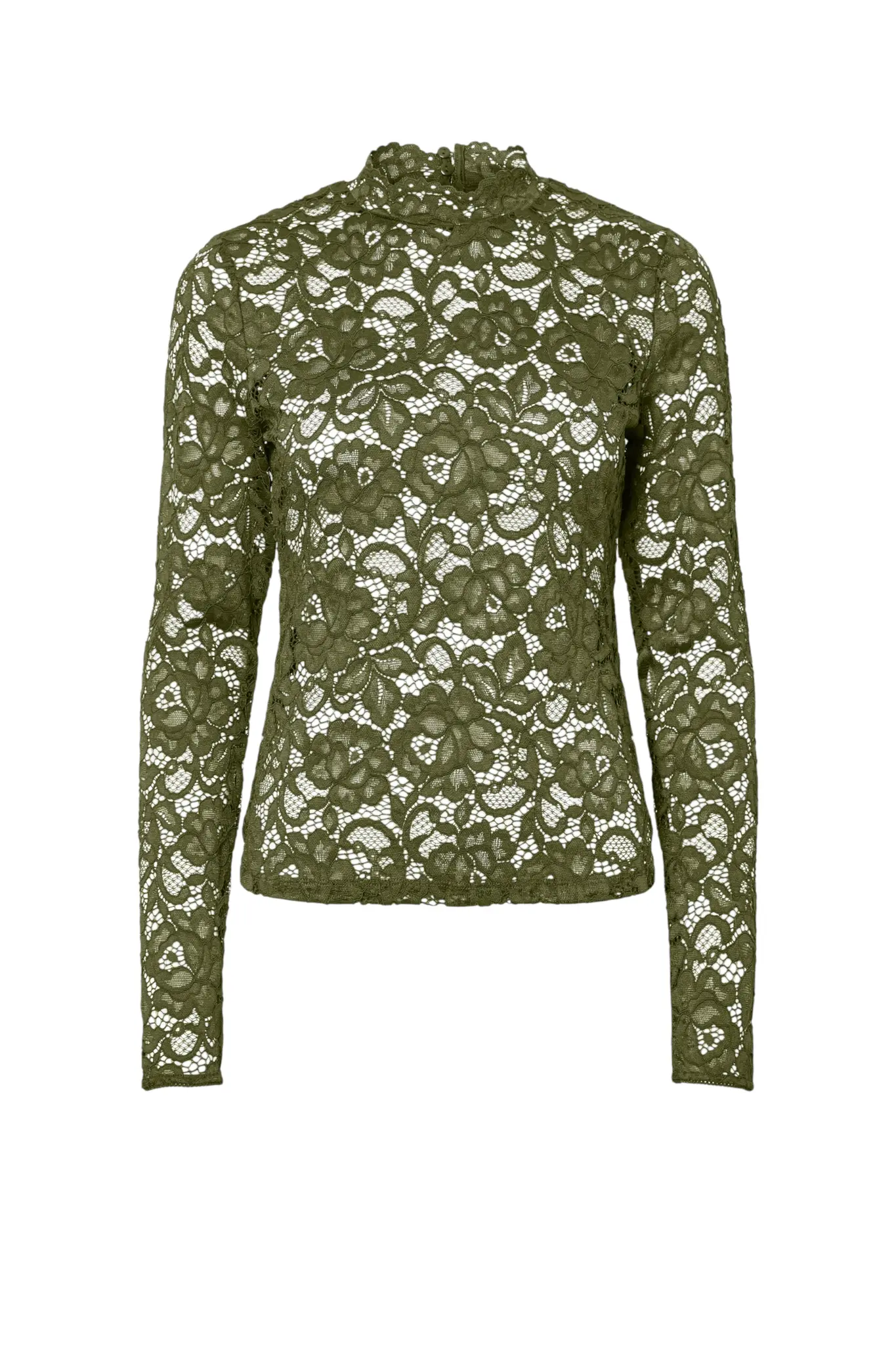Lacey LS Lace Top S Noos - Sphagnum