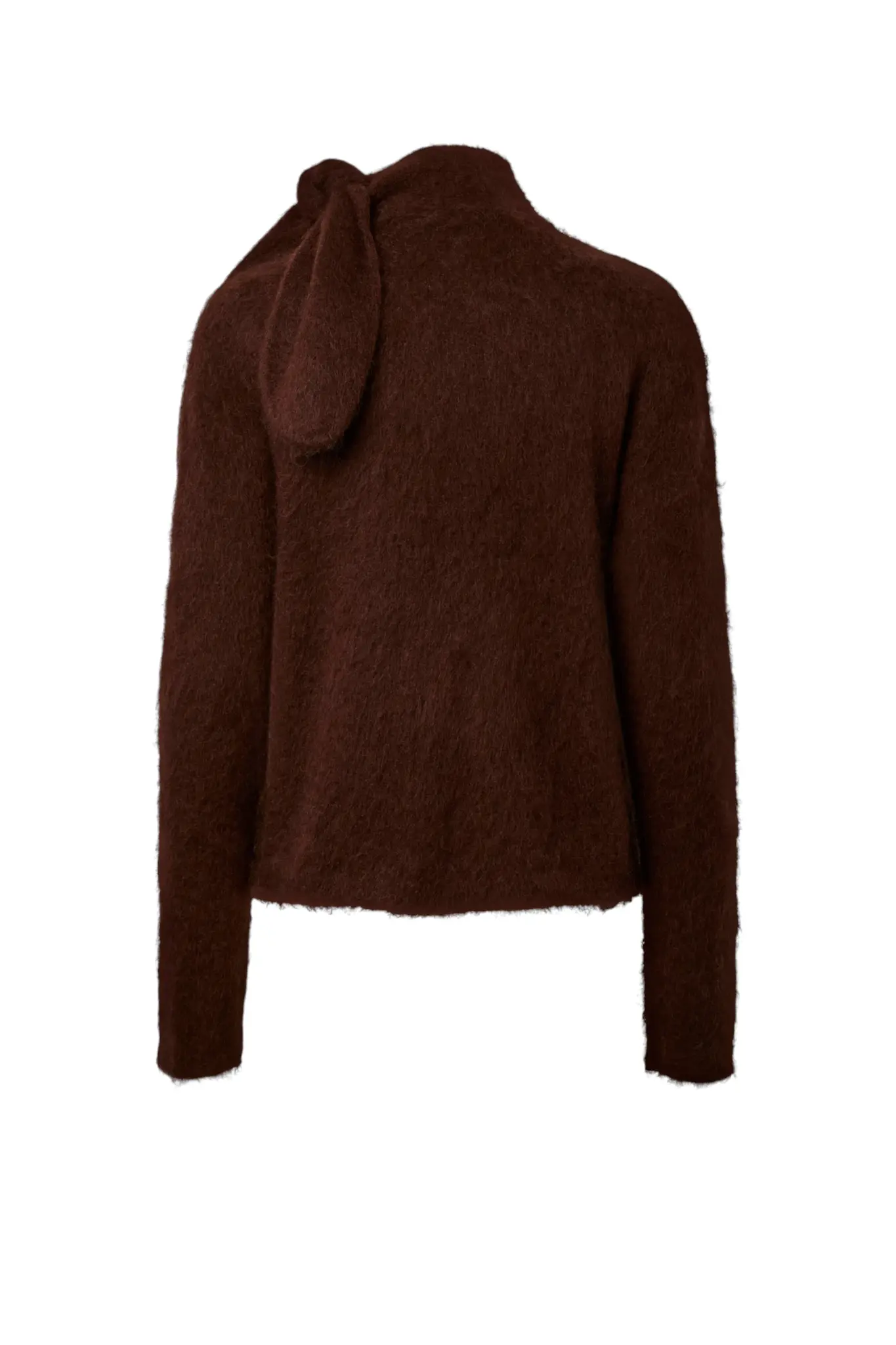 Tilde LS Scarf Knit Pullover S - Coffee Bean