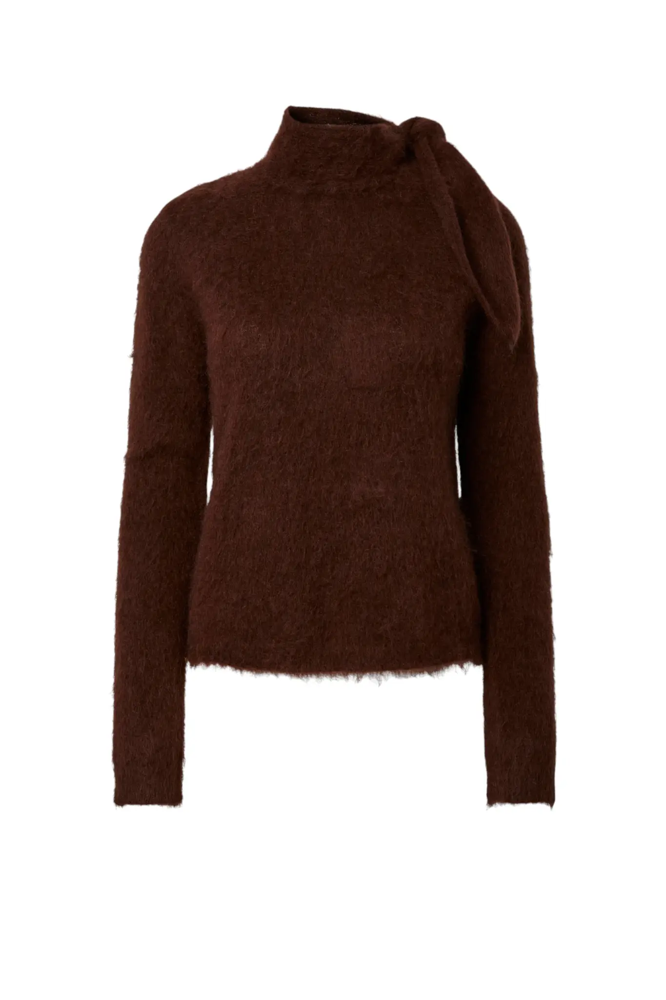 Tilde LS Scarf Knit Pullover S - Coffee Bean