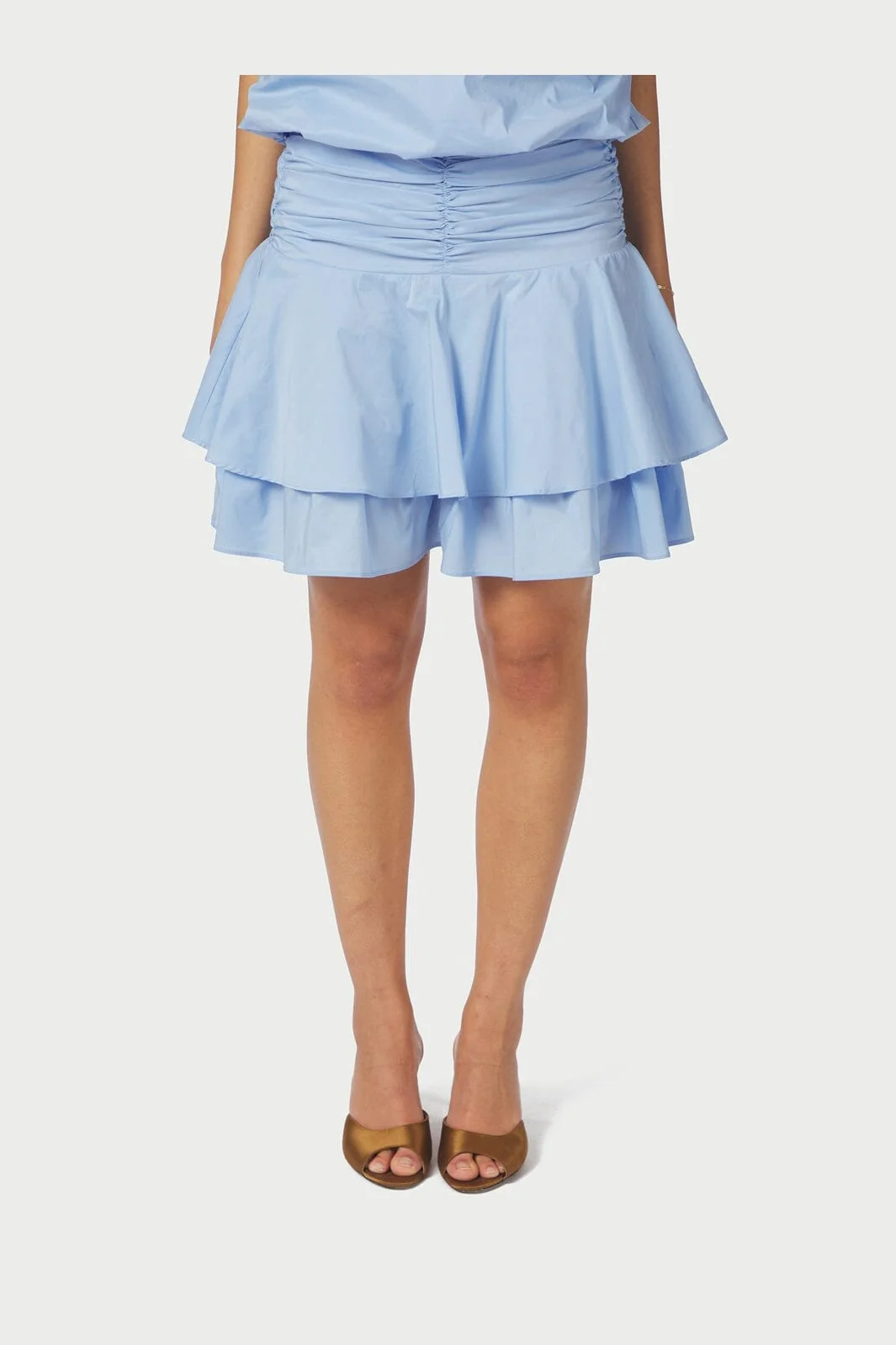 Janie Poplin Skirt - Light Blue