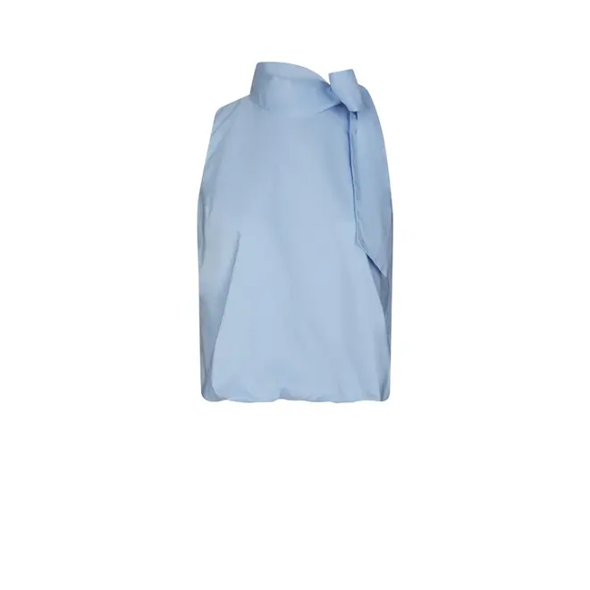 Veda Poplin Top - Light Blue