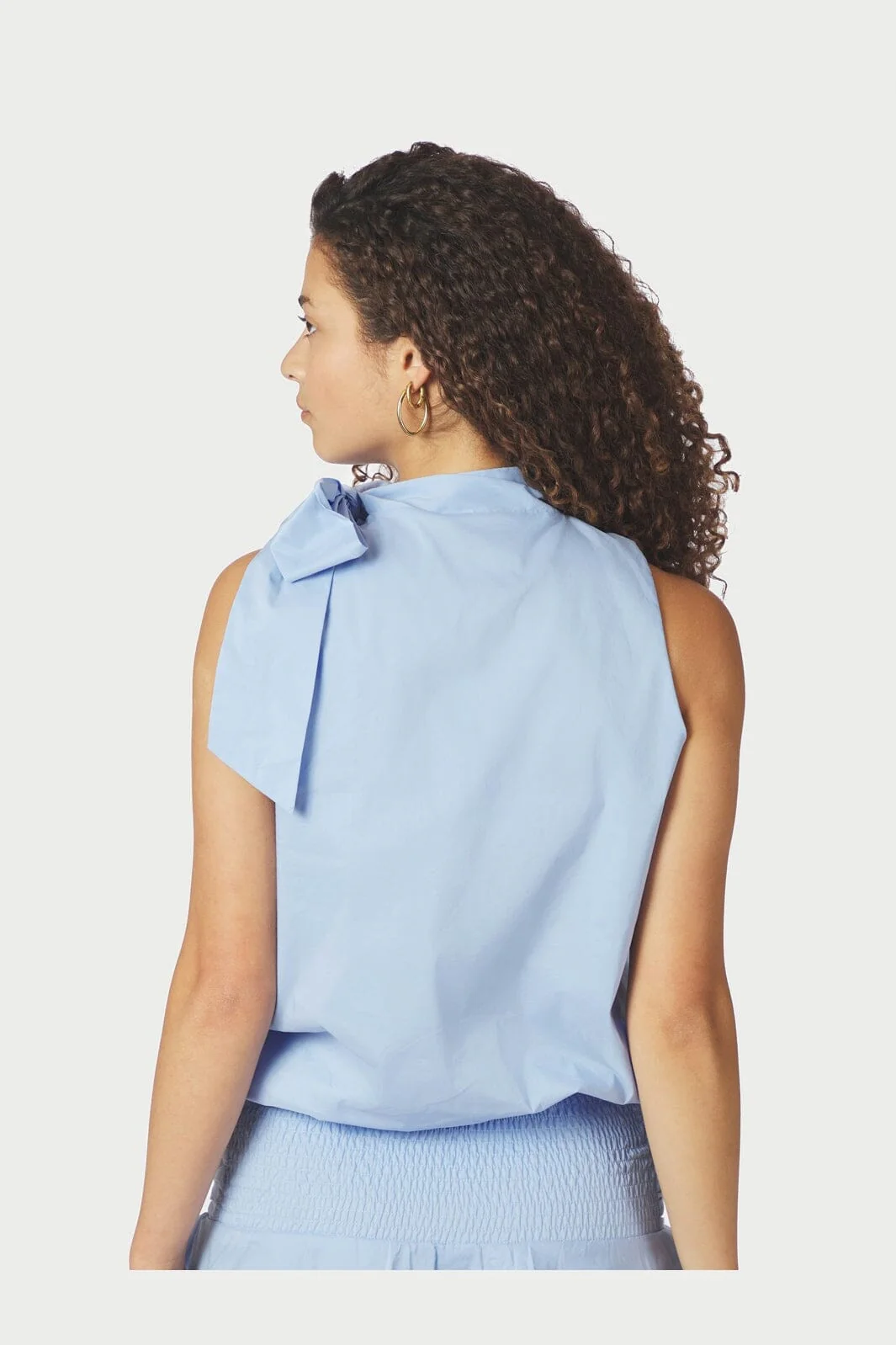Veda Poplin Top - Light Blue