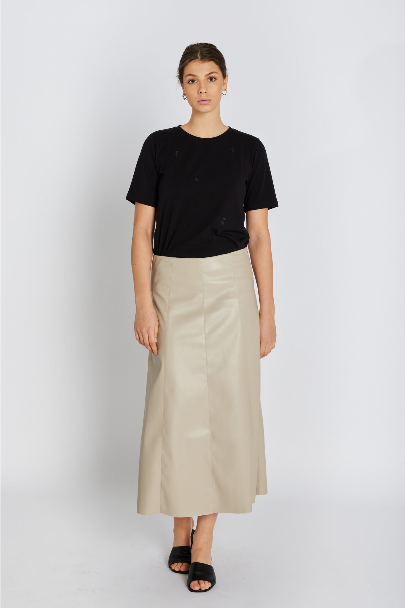 Aledra Vegan Skirt Long - Sand