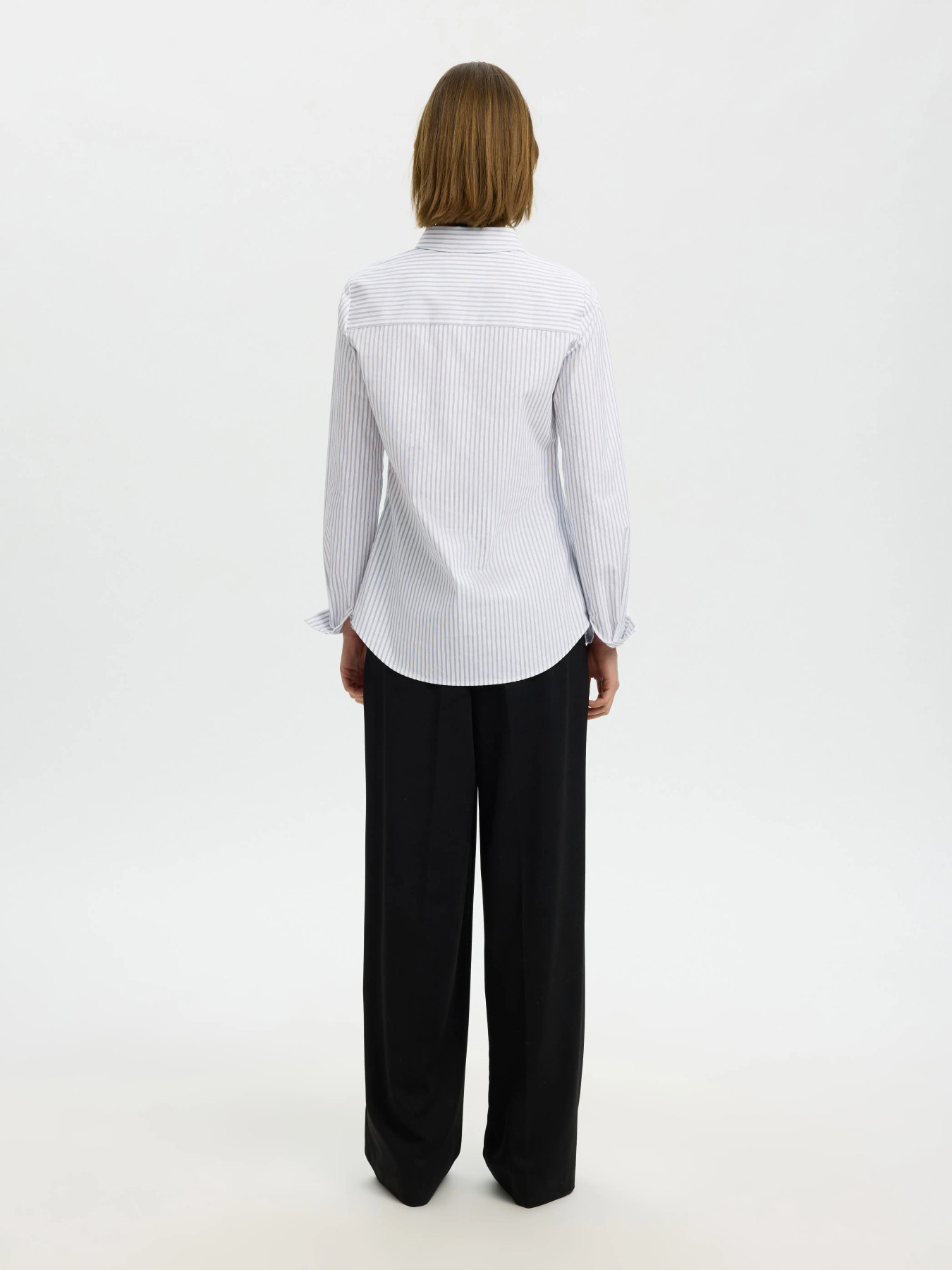 Wromie LS Striped Fitted Shirt - Bright White/Delicioso