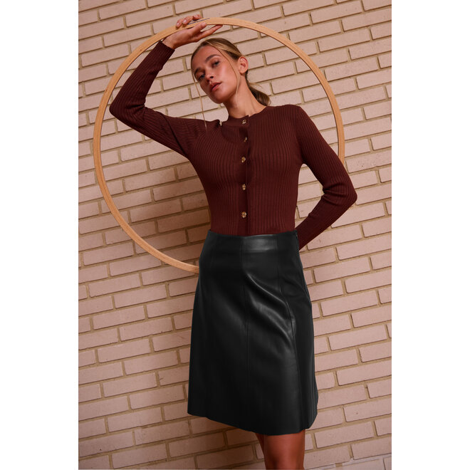 Aledra Vegan Skirt Short - Black