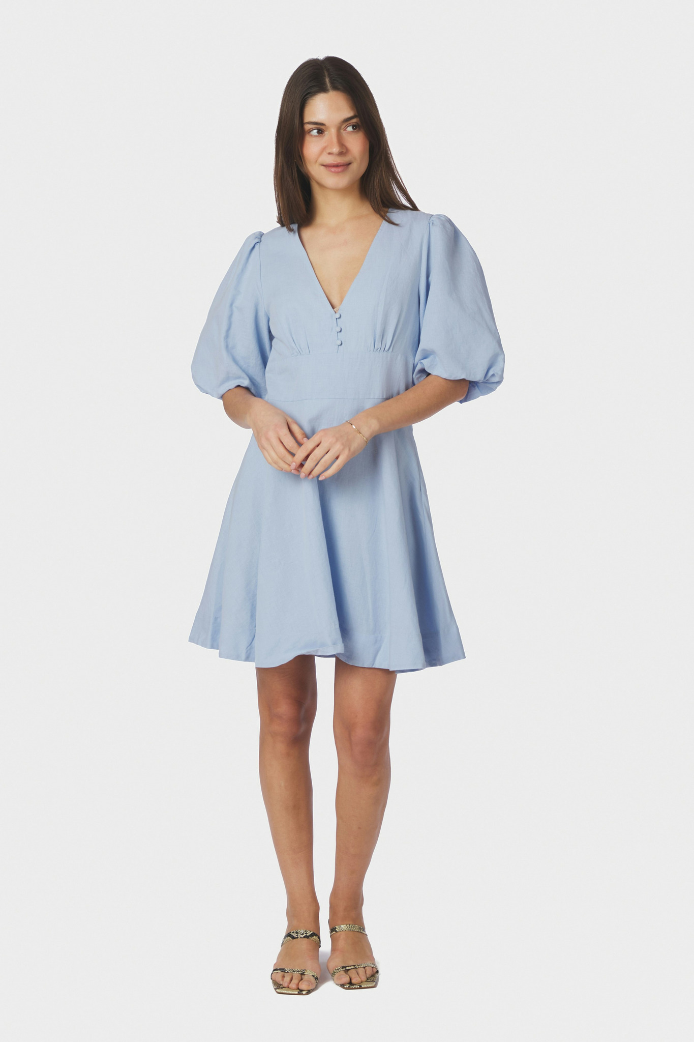 Halli Linen Dress - Light Blue