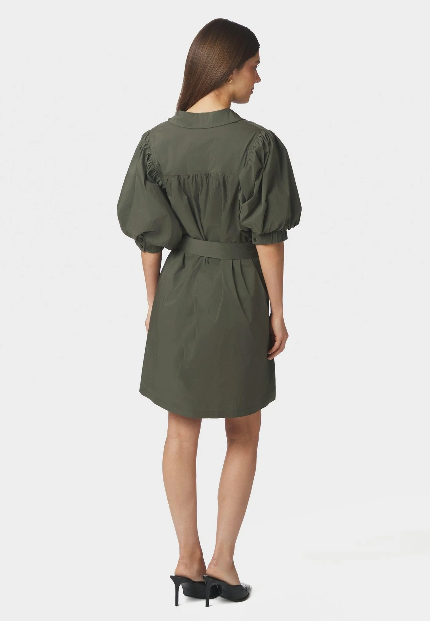 Serene Poplin Dress - Army