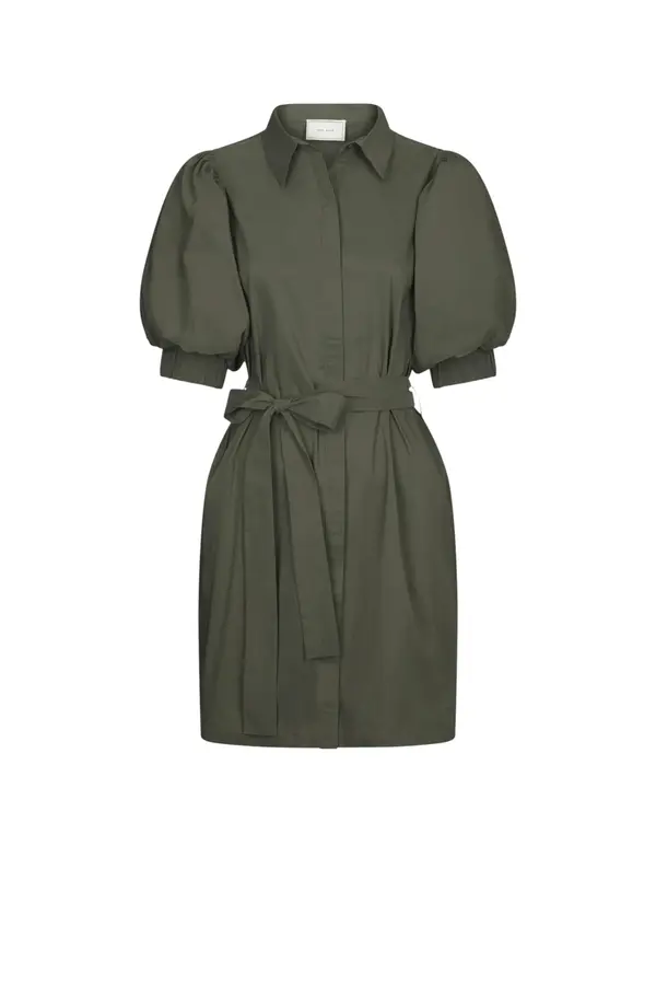 Serene Poplin Dress - Army