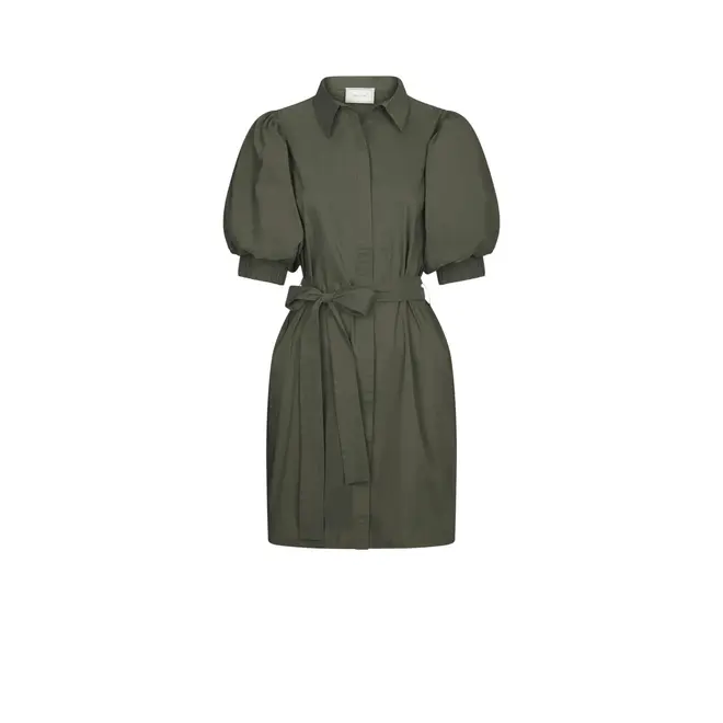 Serene Poplin Dress - Army