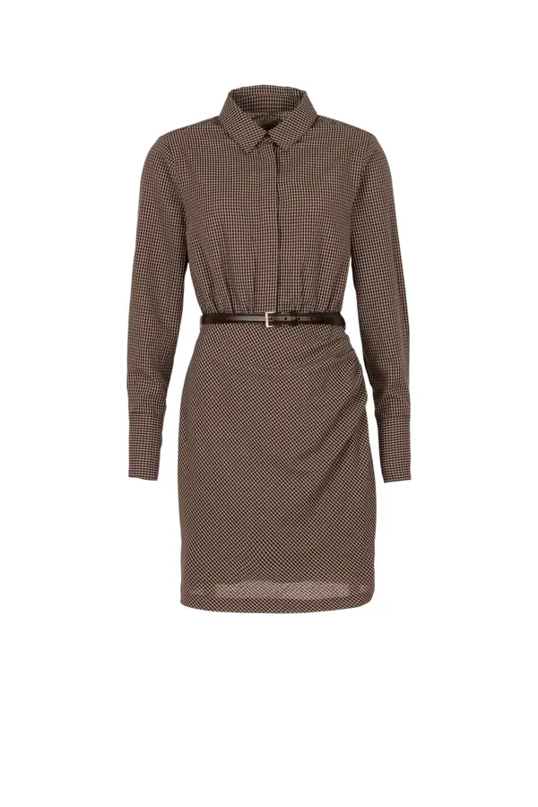 Dilan Dress - Check Brown