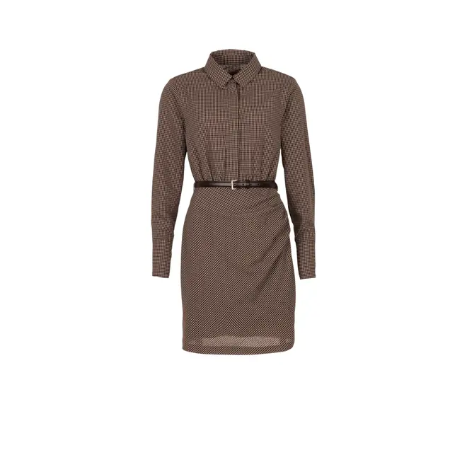 Dilan Dress - Check Brown