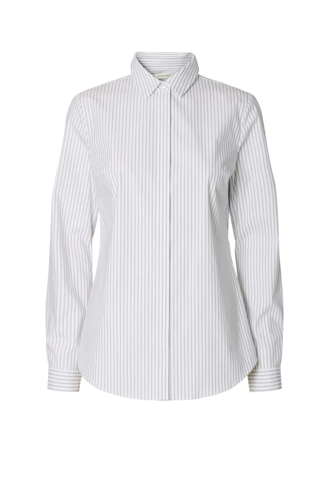 Wromie LS Striped Fitted Shirt - Bright White/Delicioso