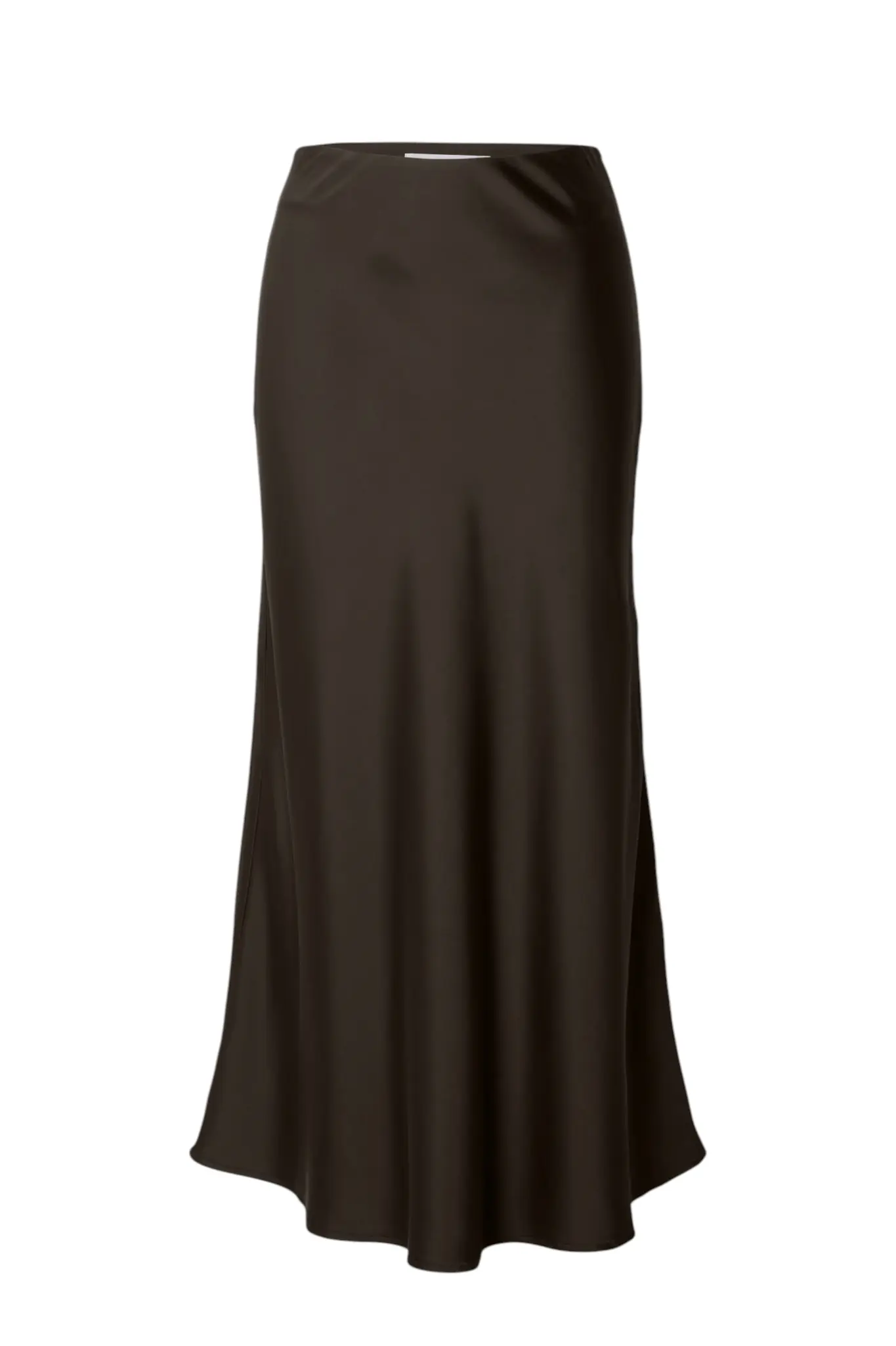 Lena HW Midi Skirt Noos - Dark Brown