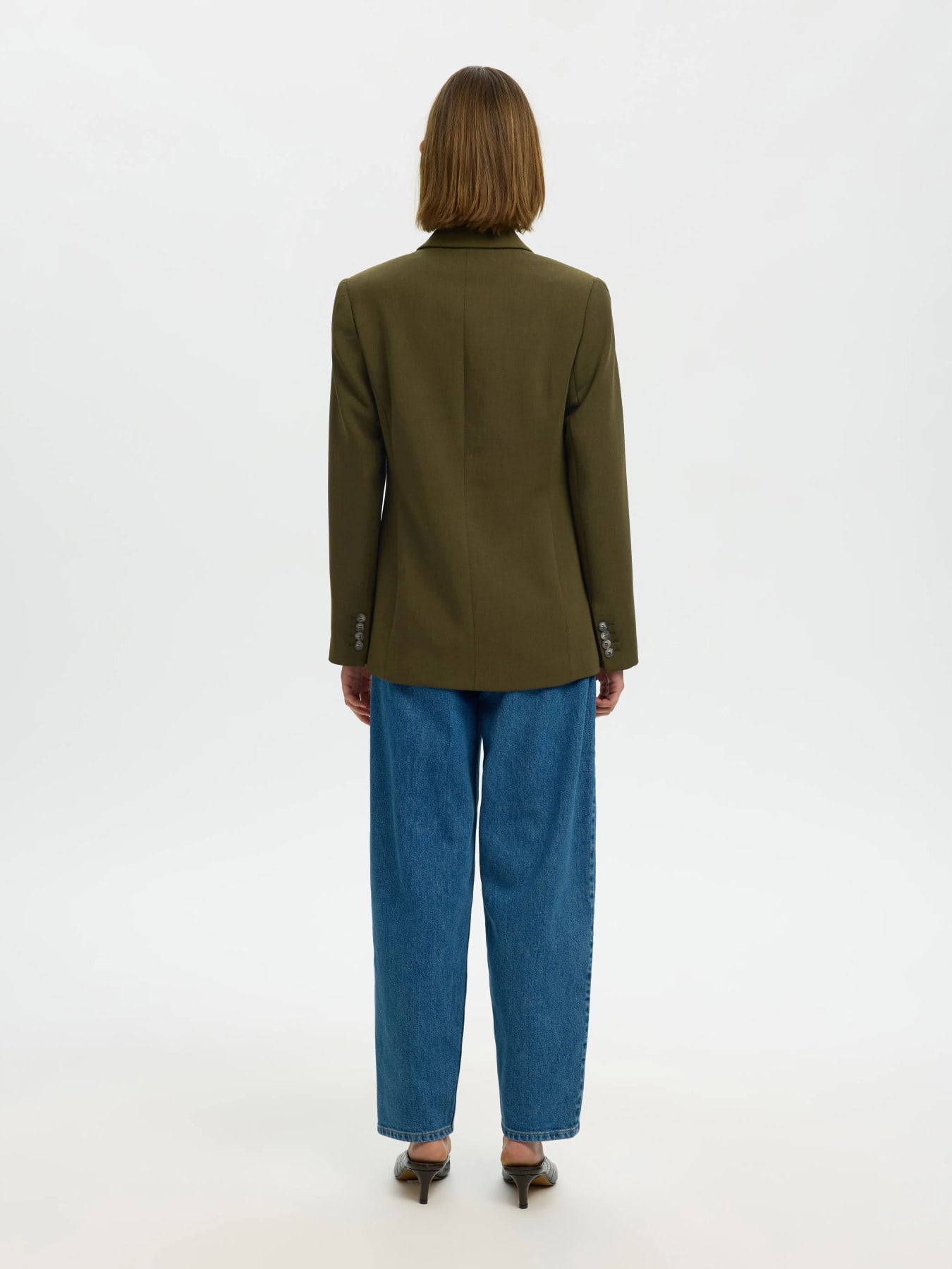 Rita LS Classic Blazer Mel Noos - Fir Green Melange