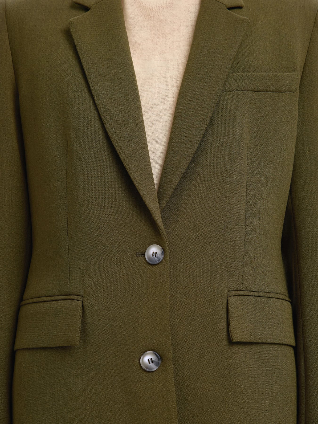 Rita LS Classic Blazer Mel Noos - Fir Green Melange