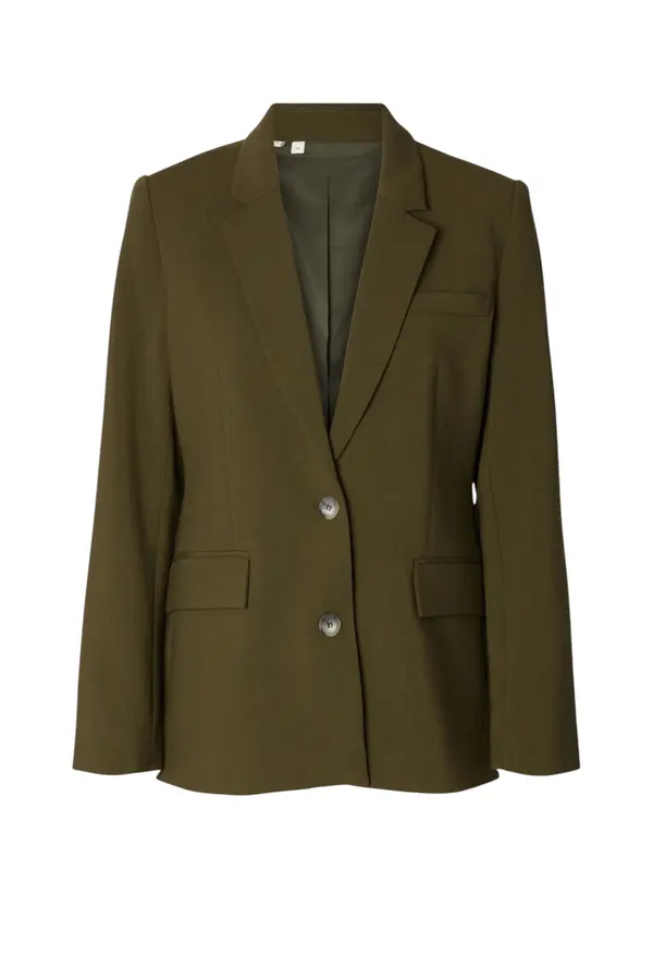 Rita LS Classic Blazer Mel Noos - Fir Green Melange