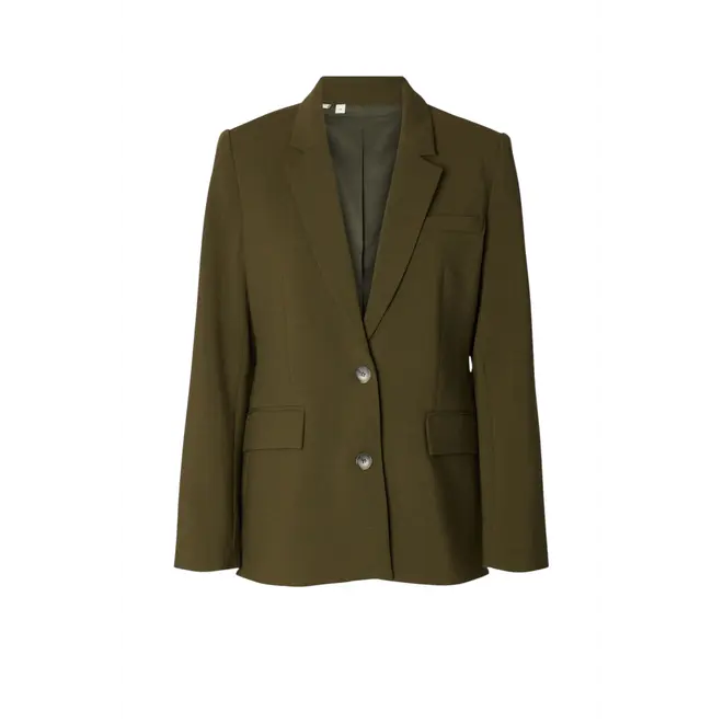 Rita LS Classic Blazer Mel Noos - Fir Green Melange