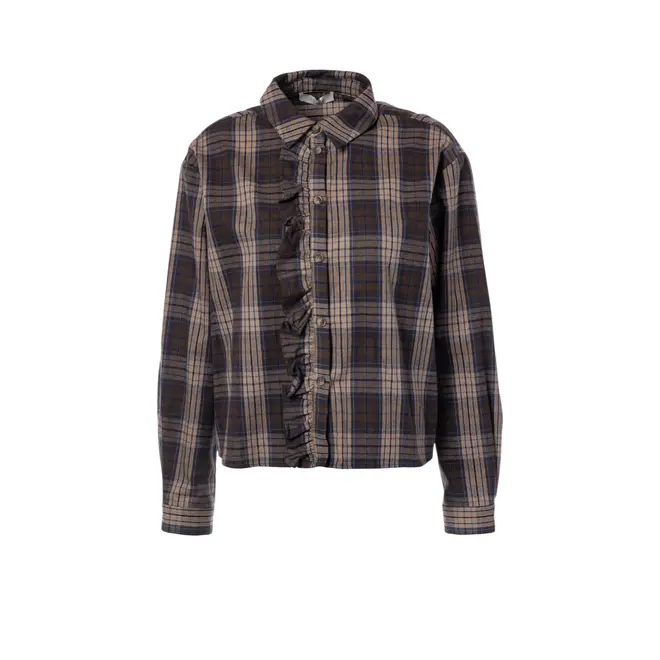 Parole Blouse - Blue/Sand Checked