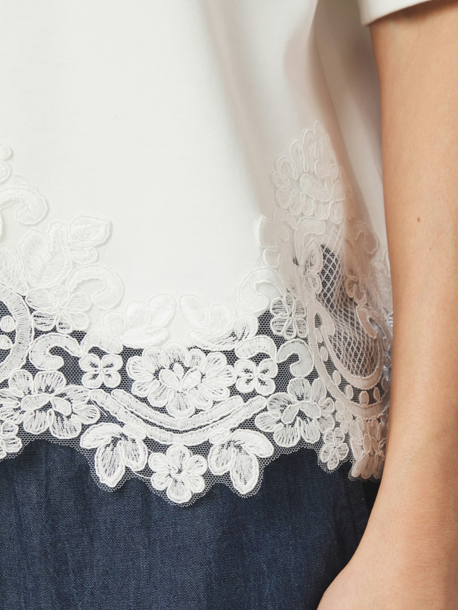 Iria Lace Tee - White