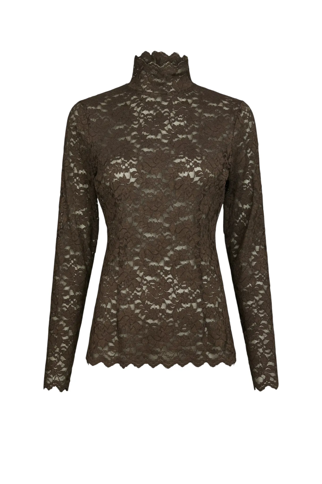 Liza Laceflower Blouse - Chocolate Brown