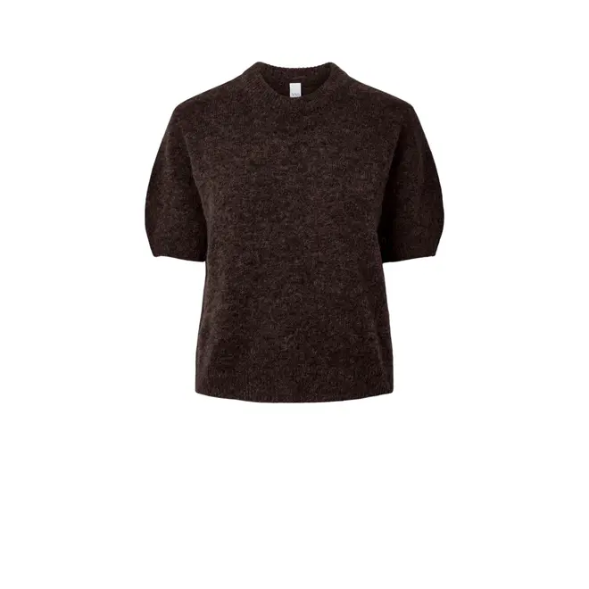 Johi SS Wool Blend Pullover S. Noos - Coffee Bean
