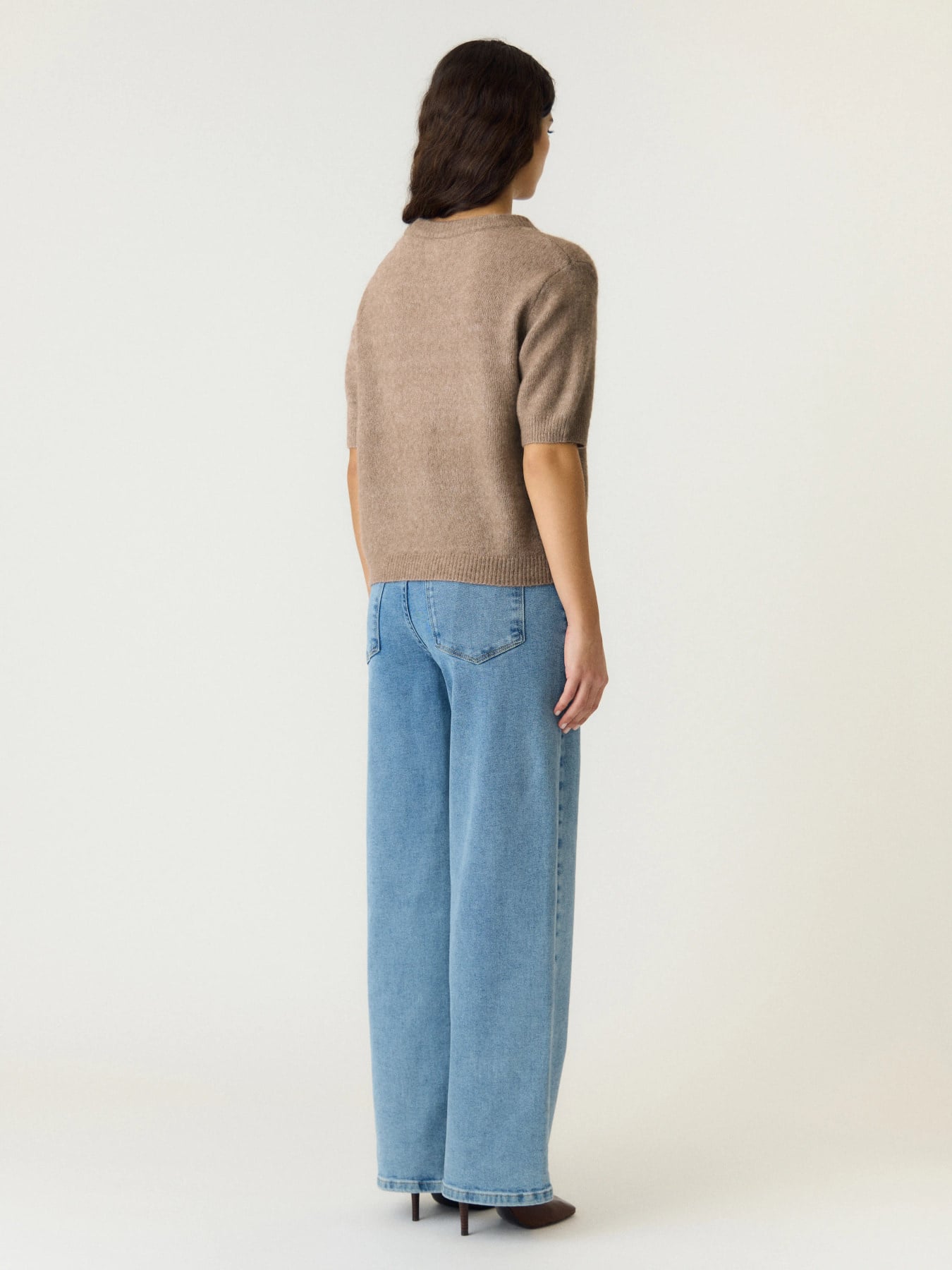 Johi SS Wool Blend Pullover S. Noos - Taupe Grey