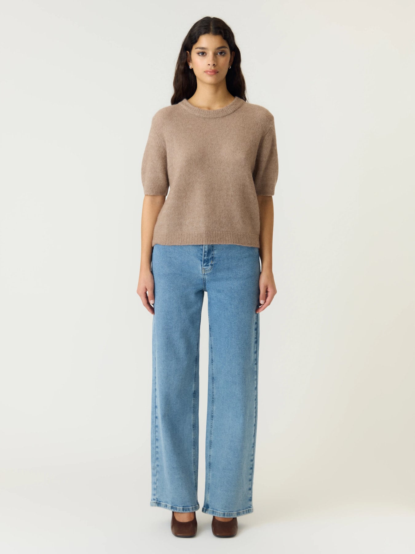 Johi SS Wool Blend Pullover S. Noos - Taupe Grey