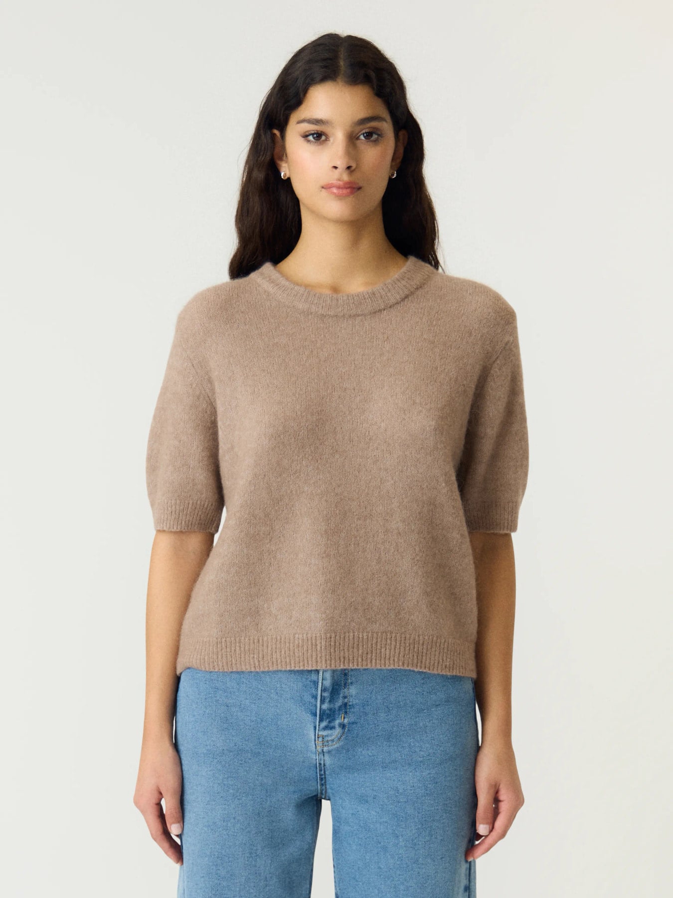Johi SS Wool Blend Pullover S. Noos - Taupe Grey