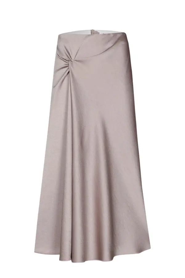 Rokia Midi Skirt - Greige