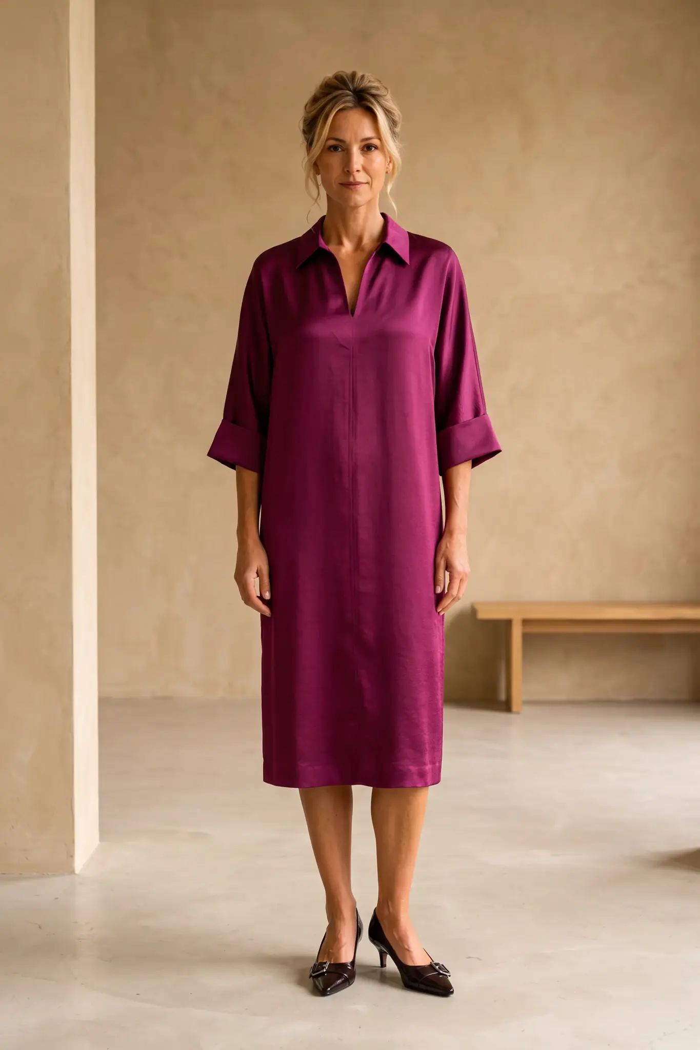 Kenano Midi Dress - Dark Plum