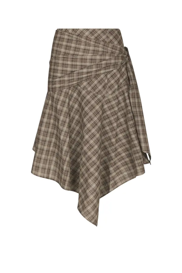 Sabella Check Skirt - Brown Check