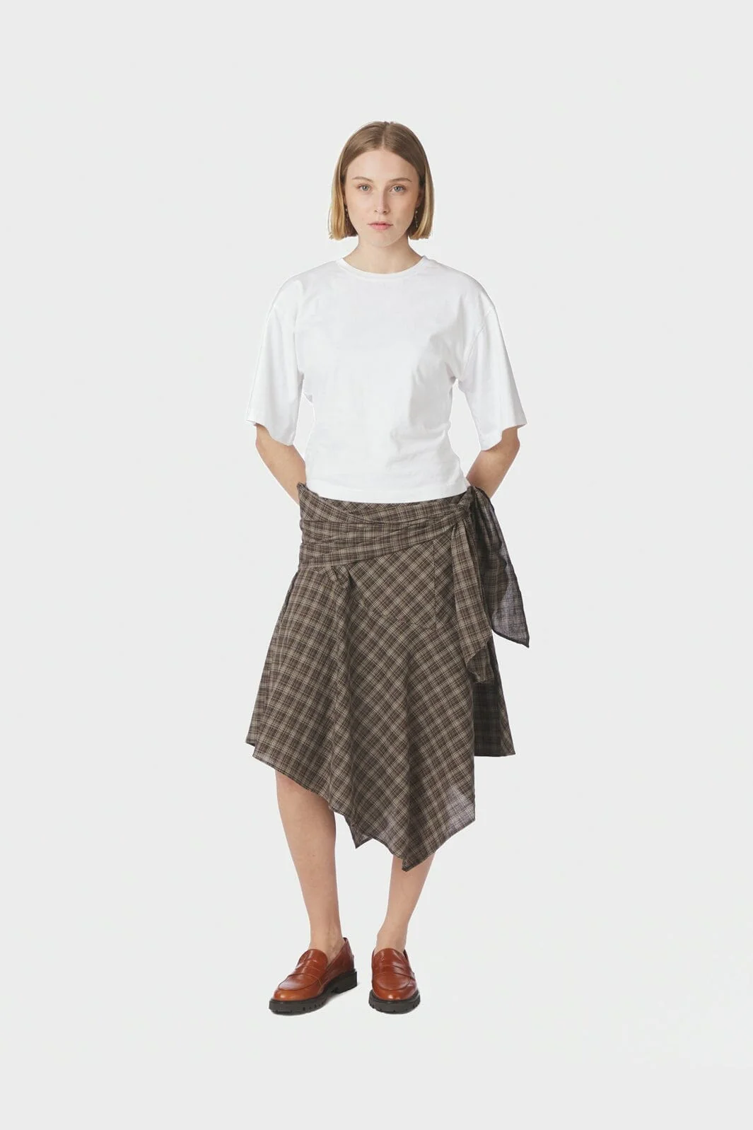 Sabella Check Skirt - Brown Check
