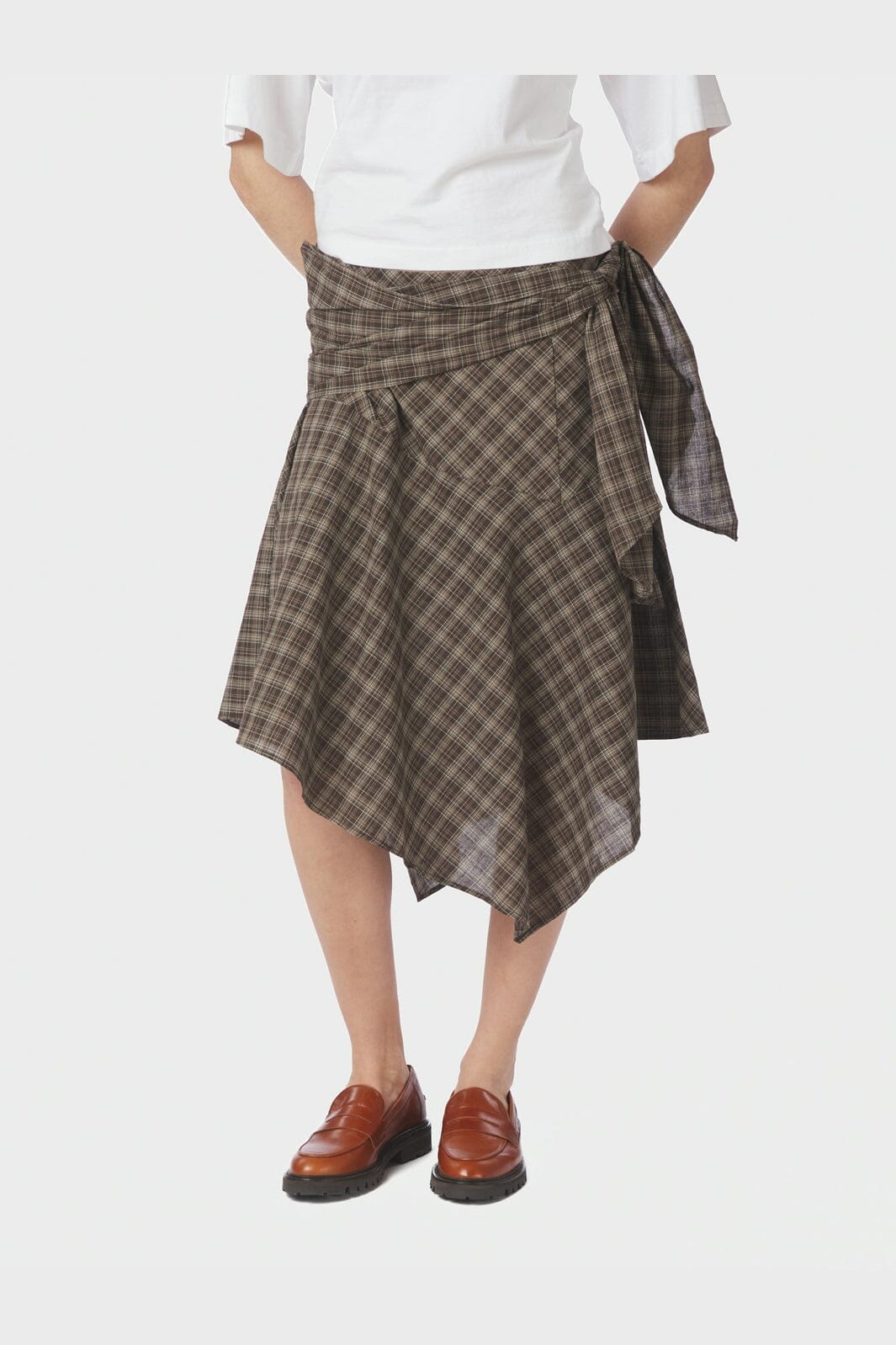 Sabella Check Skirt - Brown Check