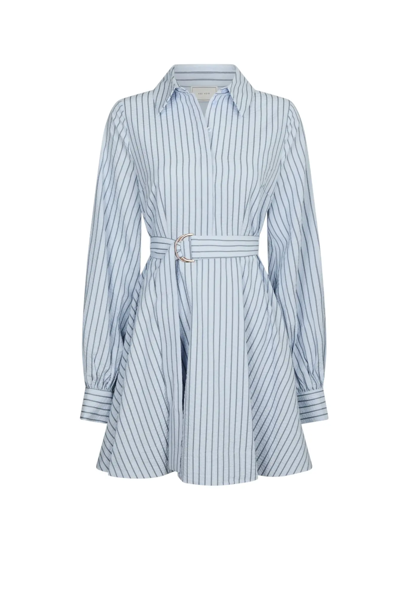Felice Striped Crepe Dress - Light Blue