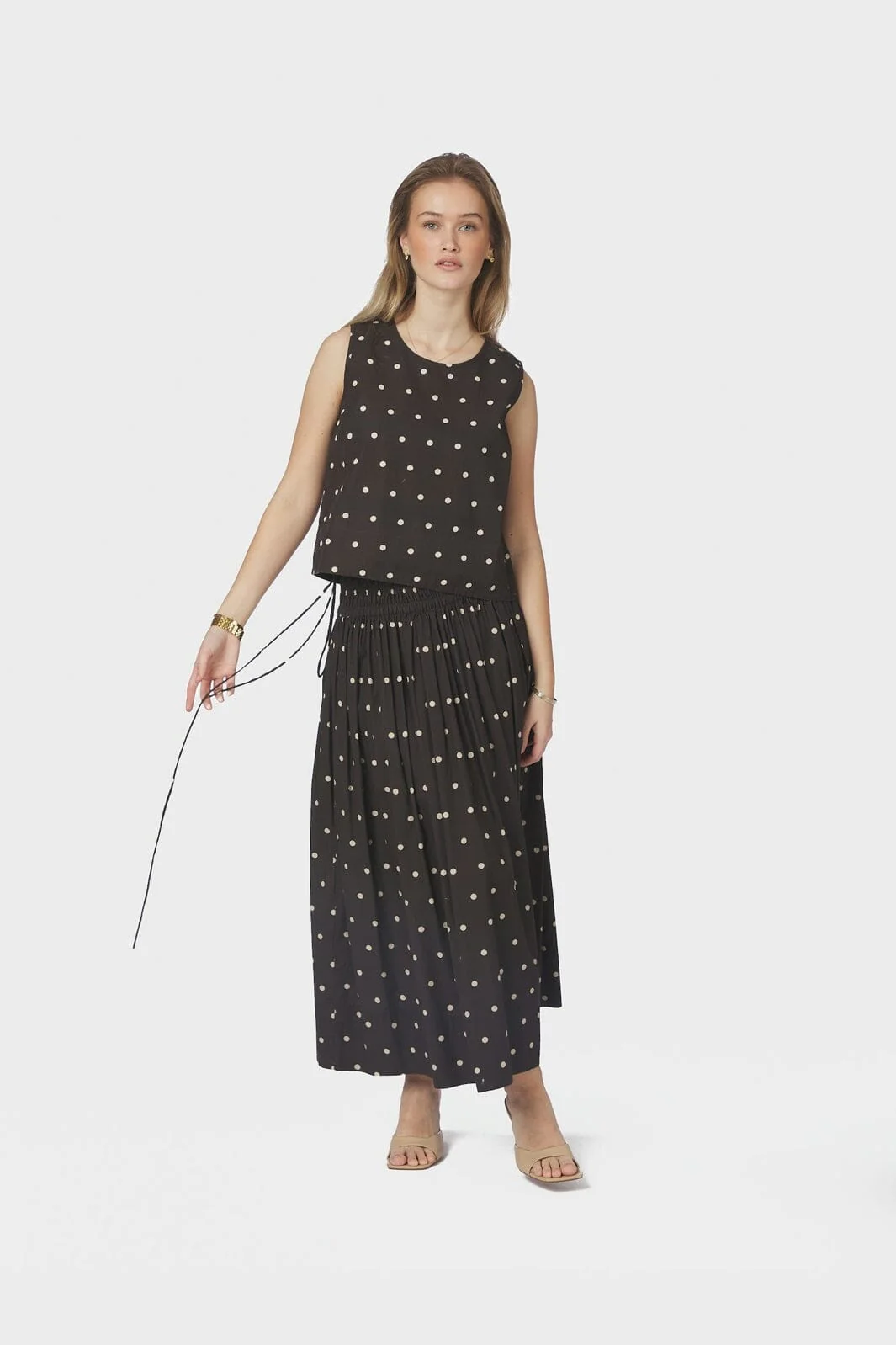 Lillie Dot Skirt - Dark Brown