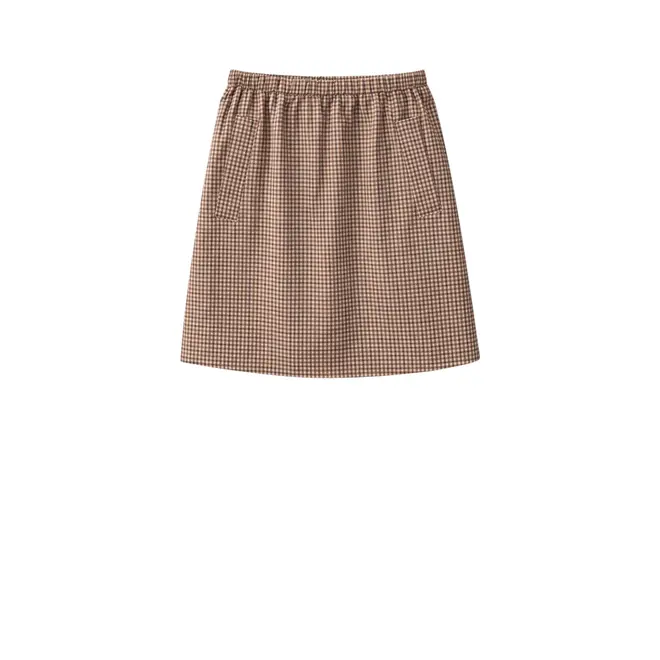 Fio check mini cotton skirt - Brown