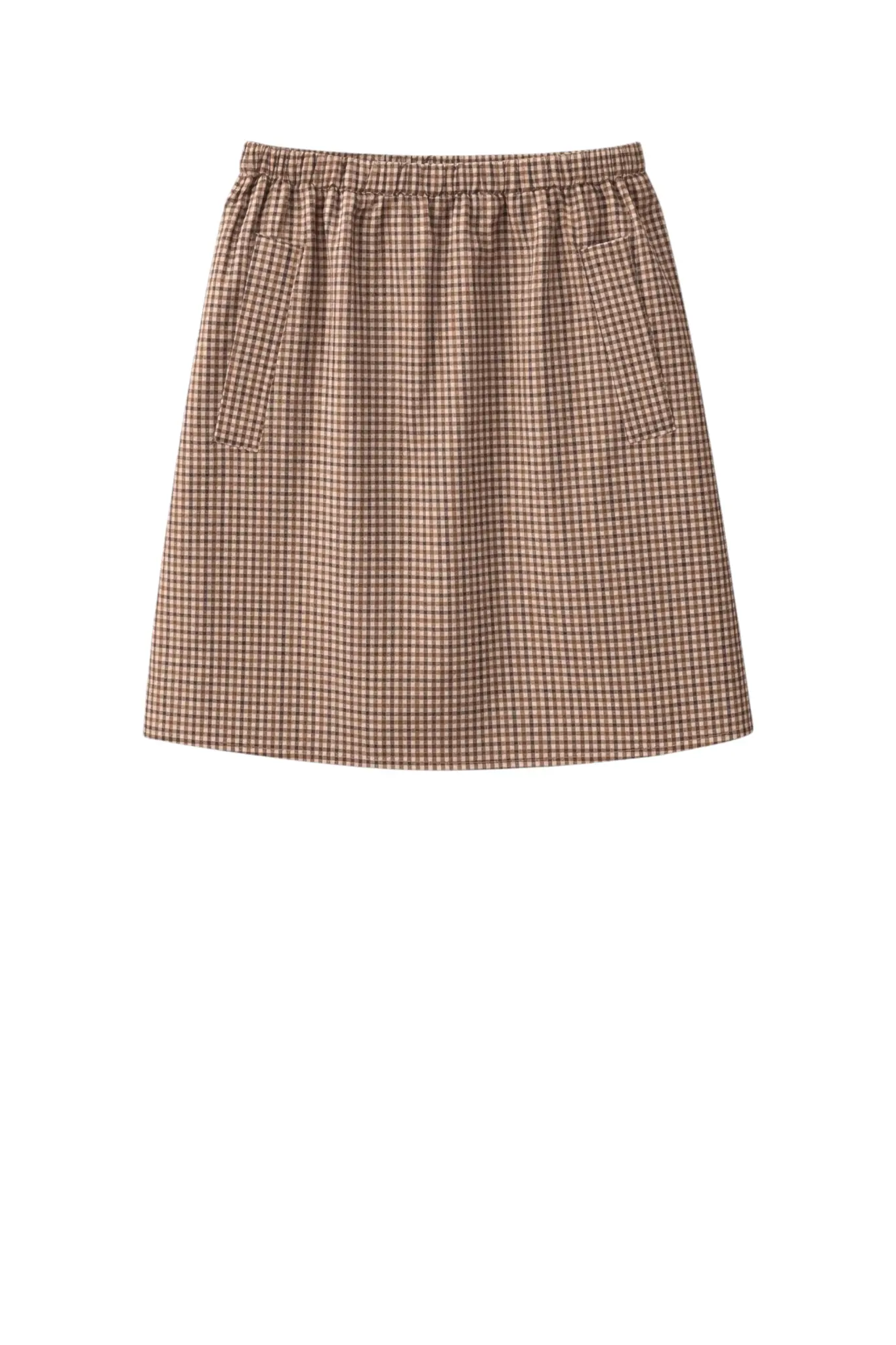 Fio check mini cotton skirt - Brown