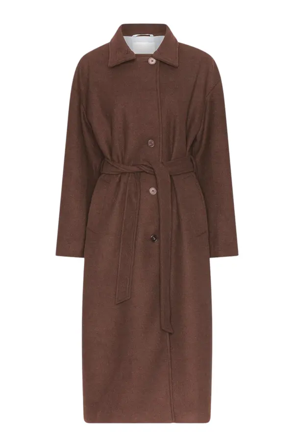 Keola Secilia Wool Coat - Hot Fudge