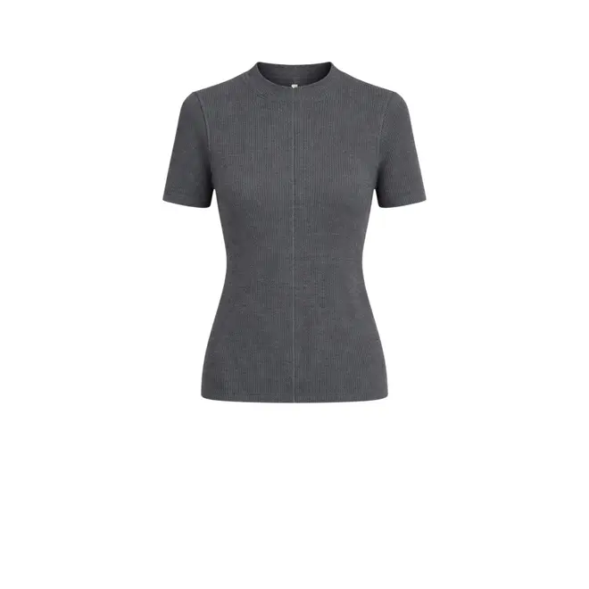 Rina rib knit top - Grey Melange