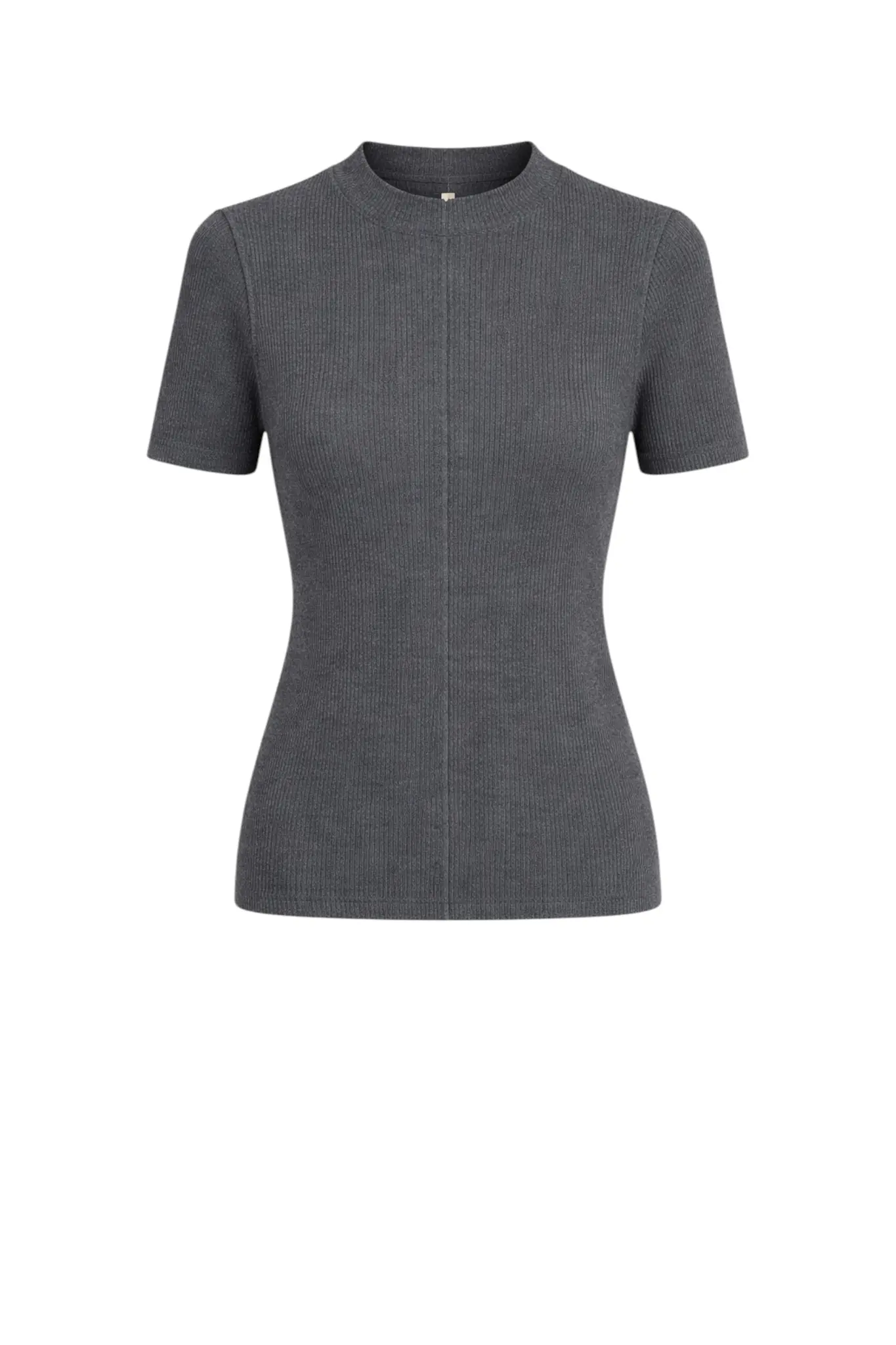 Rina rib knit top - Grey Melange